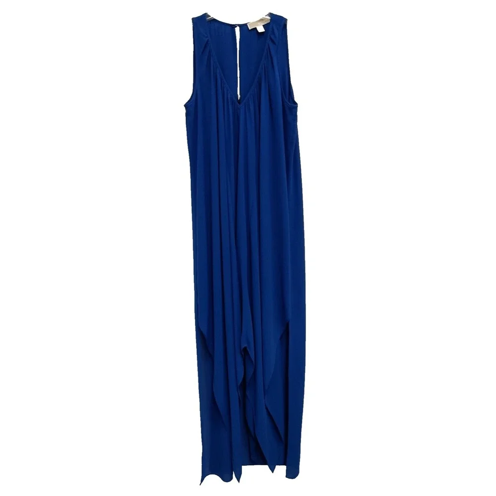 Michael Michael Kors Maxi Dress Womens Small Royal Blue Asymmetric Evening Party - Picture 2 of 11